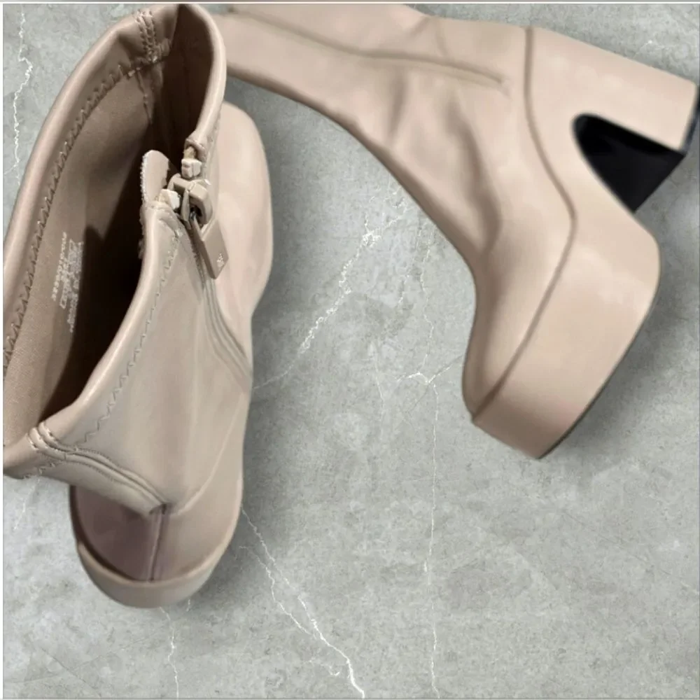 NEW- ZARA Women's Platform Heeded Ankle Boots